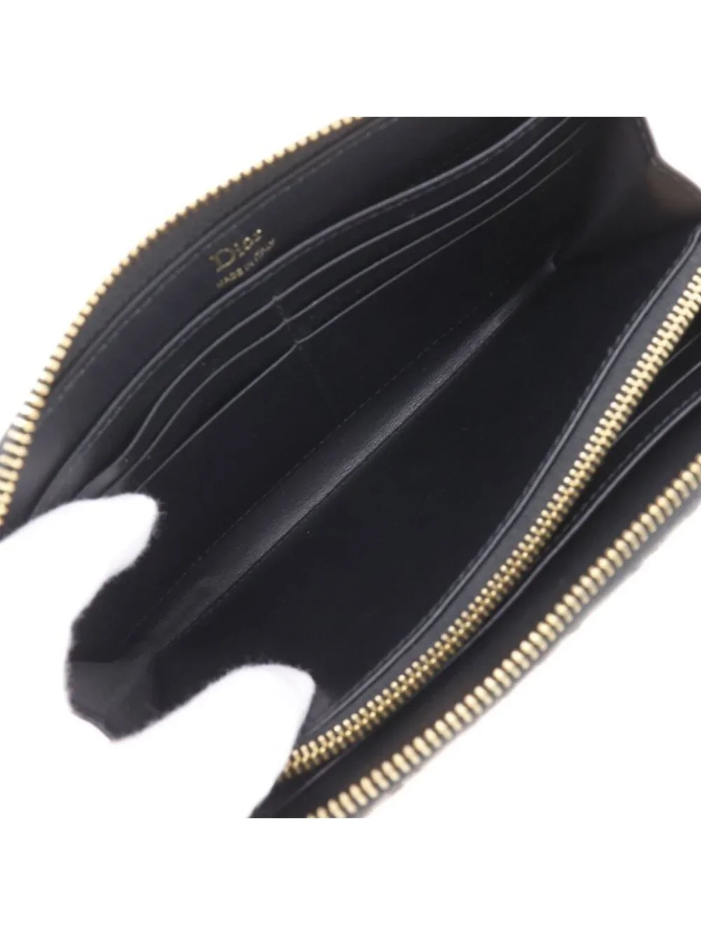 Dior Zip Around Oblique Canvas Brown Wallet
